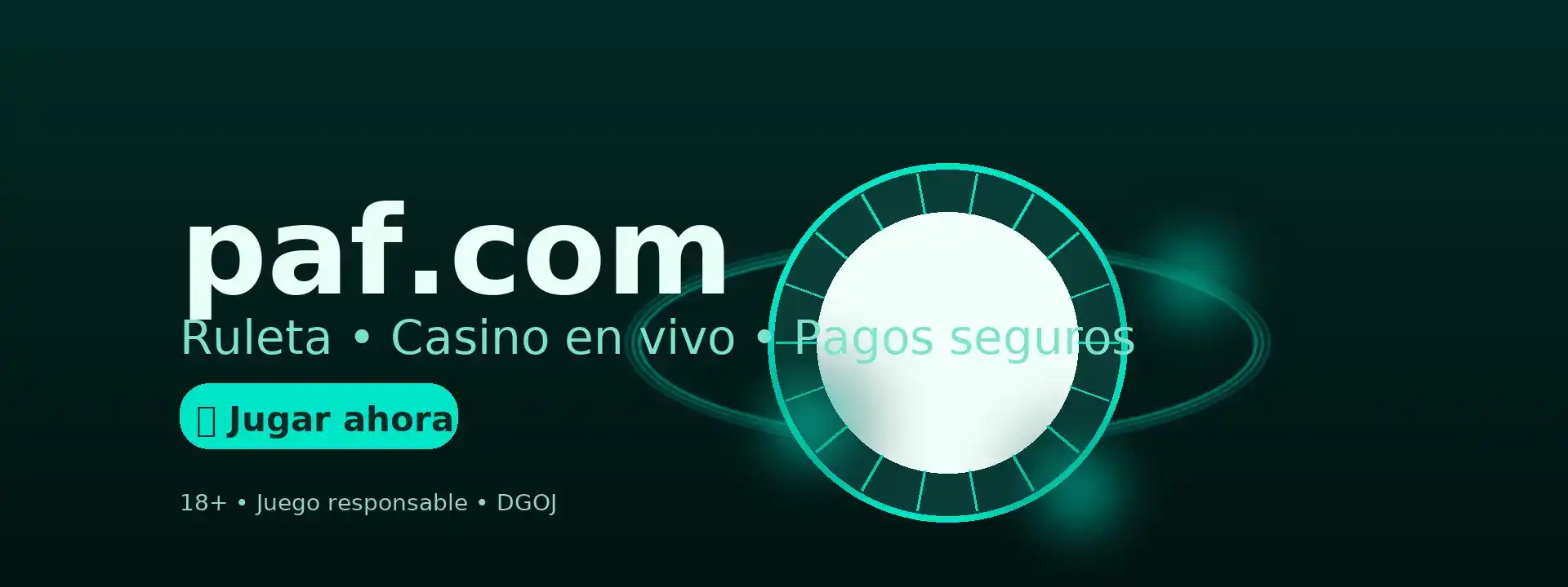 Juega con total confianza en Paf.com. Ofrecemos ruleta, casino en vivo y garantizamos pagos seguros. Somos un operador con licencia de la DGOJ. Juego responsable.