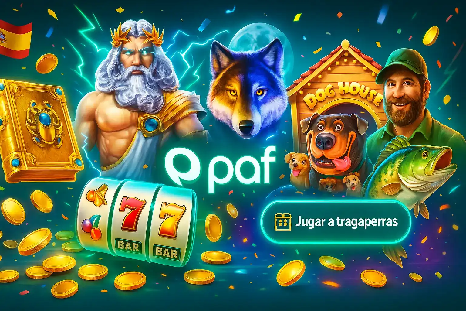 Descubre la increíble selección de tragaperras en Paf. Juega a títulos populares como Gates of Olympus, The Dog House y Big Bass Bonanza, todo en un mismo lugar.